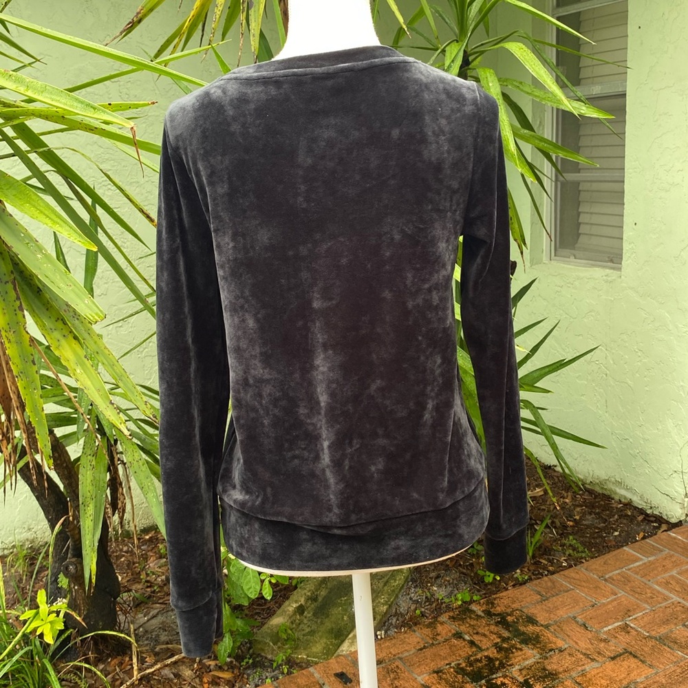 Lily Pulitzer Rami Black Velour Pullover - Picture 5 of 6